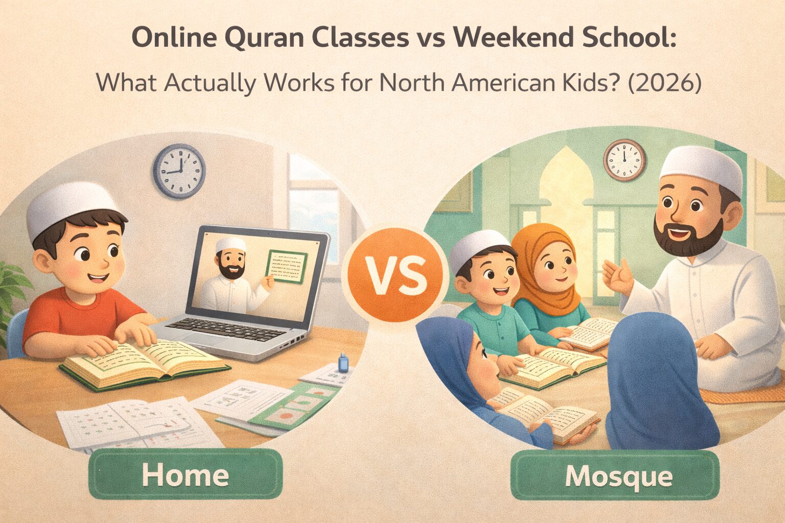 Great Online Quran Classes vs Weekend School: What Actually Works for North American Kids? 2026